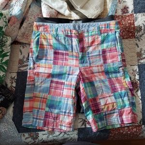 L.L. Bean Madras Bermuda Patchwork Shorts